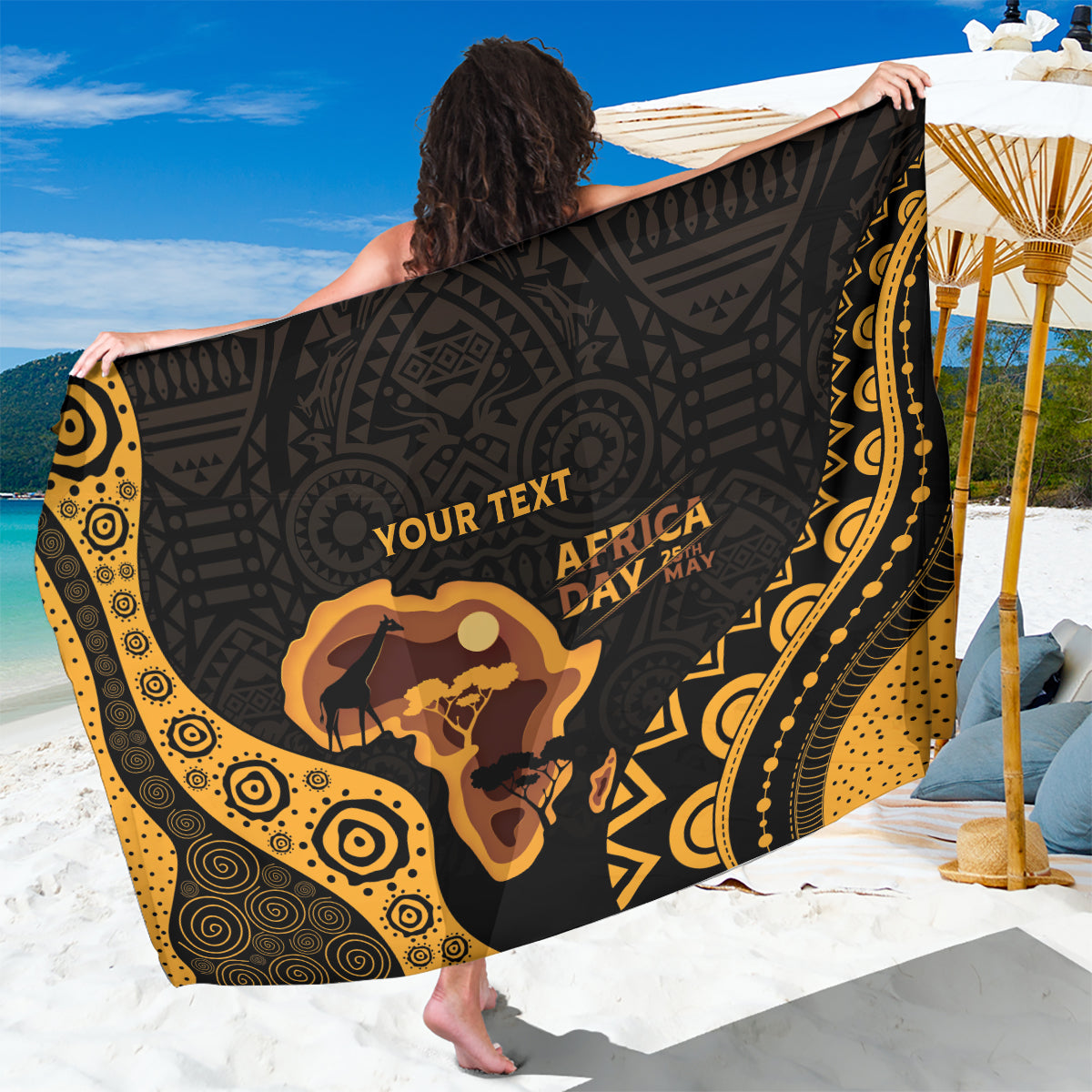 Africa Day Personalized Sarong Ethnic Retro Style