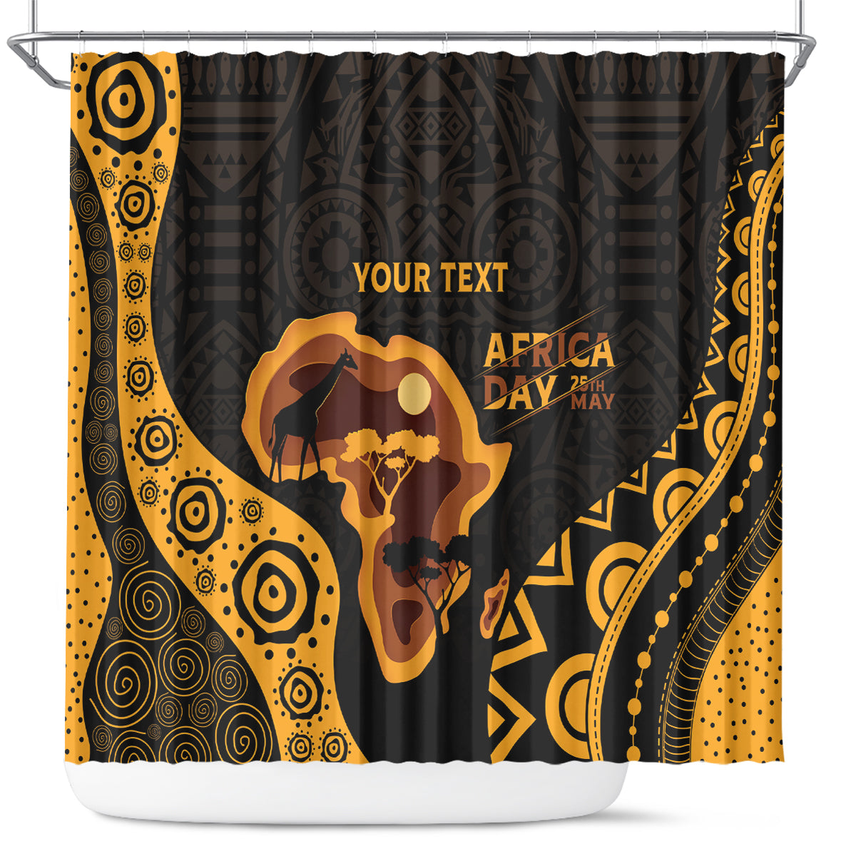 Africa Day Personalized Shower Curtain Ethnic Retro Style