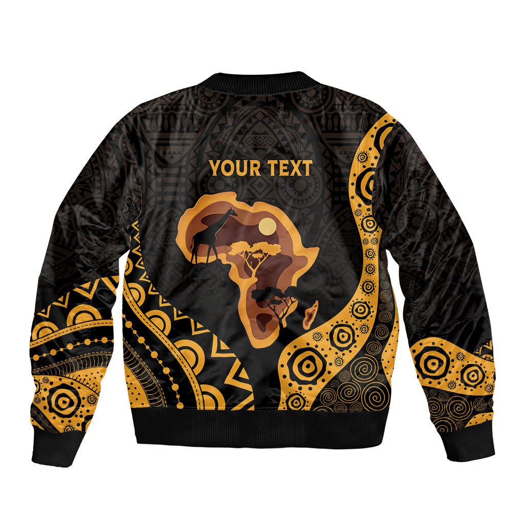 Africa Day Personalized Sleeve Zip Bomber Jacket Ethnic Retro Style - Wonder Print Shop