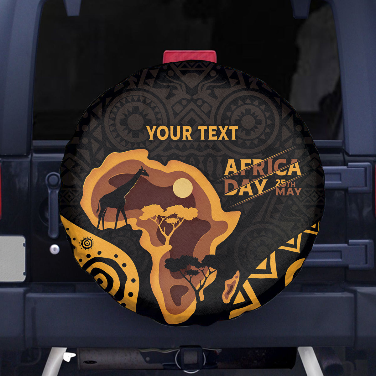 Africa Day Personalized Spare Tire Cover Ethnic Retro Style - Wonder Print Shop