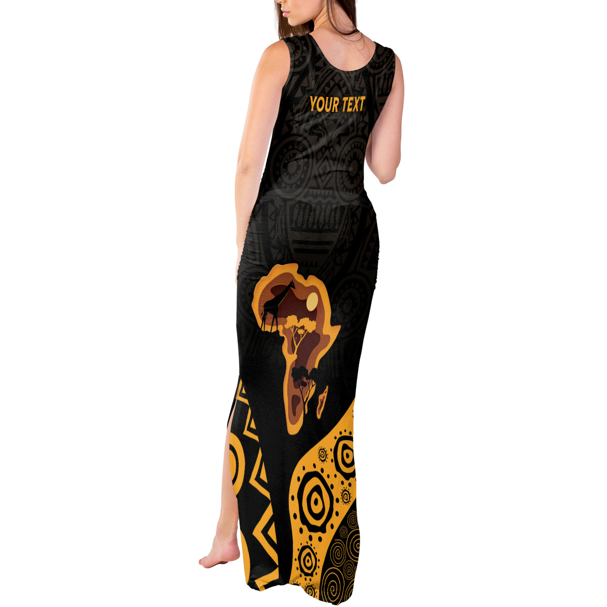 Africa Day Personalized Tank Maxi Dress Ethnic Retro Style - Wonder Print Shop