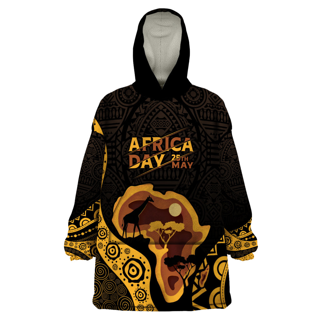 Africa Day Personalized Wearable Blanket Hoodie Ethnic Retro Style