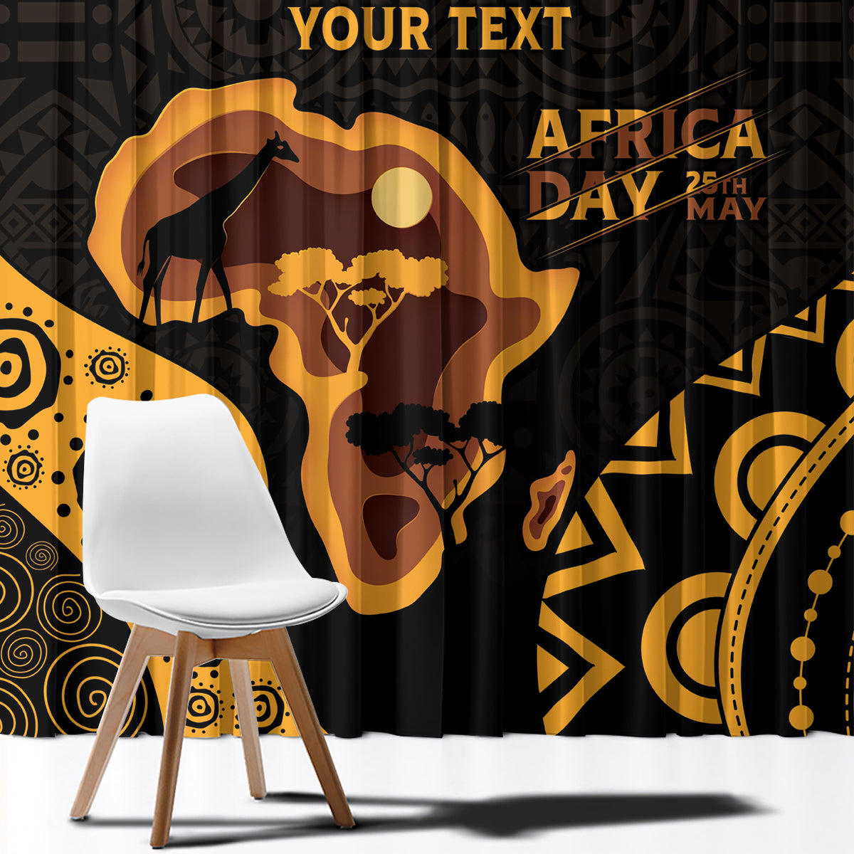 Africa Day Personalized Window Curtain Ethnic Retro Style - Wonder Print Shop