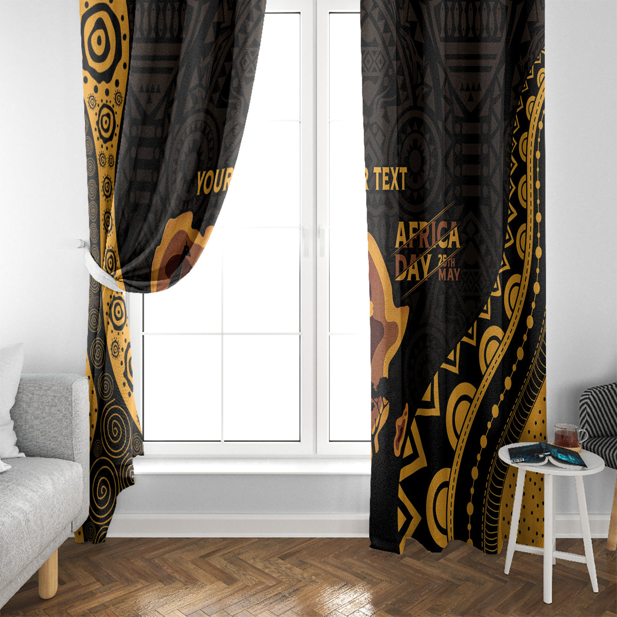 Africa Day Personalized Window Curtain Ethnic Retro Style - Wonder Print Shop
