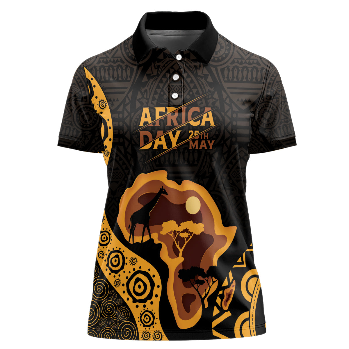 Africa Day Personalized Women Polo Shirt Ethnic Retro Style - Wonder Print Shop