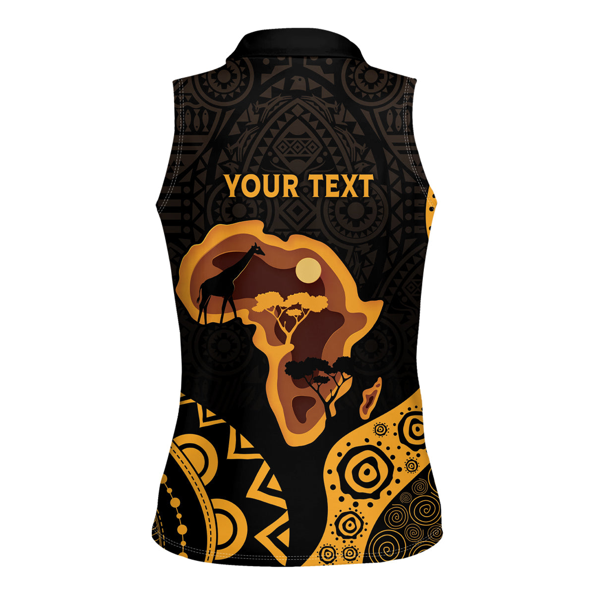 Africa Day Personalized Women Sleeveless Polo Shirt Ethnic Retro Style - Wonder Print Shop