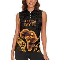 Africa Day Personalized Women Sleeveless Polo Shirt Ethnic Retro Style - Wonder Print Shop