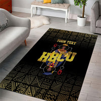HBCU Grad Personalized Queen Poker Card Area Rug Golden Pattern