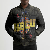 HBCU Grad Personalized Queen Poker Card Bomber Puffer Jacket Golden Pattern