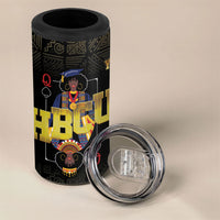 HBCU Grad Personalized Queen Poker Card 4 in 1 Can Cooler Tumbler Golden Pattern