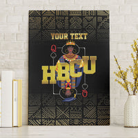 HBCU Grad Personalized Queen Poker Card Canvas Wall Art Golden Pattern