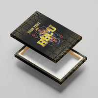 HBCU Grad Personalized Queen Poker Card Canvas Wall Art Golden Pattern