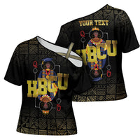 HBCU Grad Personalized Queen Poker Card Cross Shoulder Shirt Golden Pattern