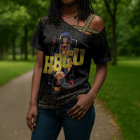 HBCU Grad Personalized Queen Poker Card Cross Shoulder Shirt Golden Pattern