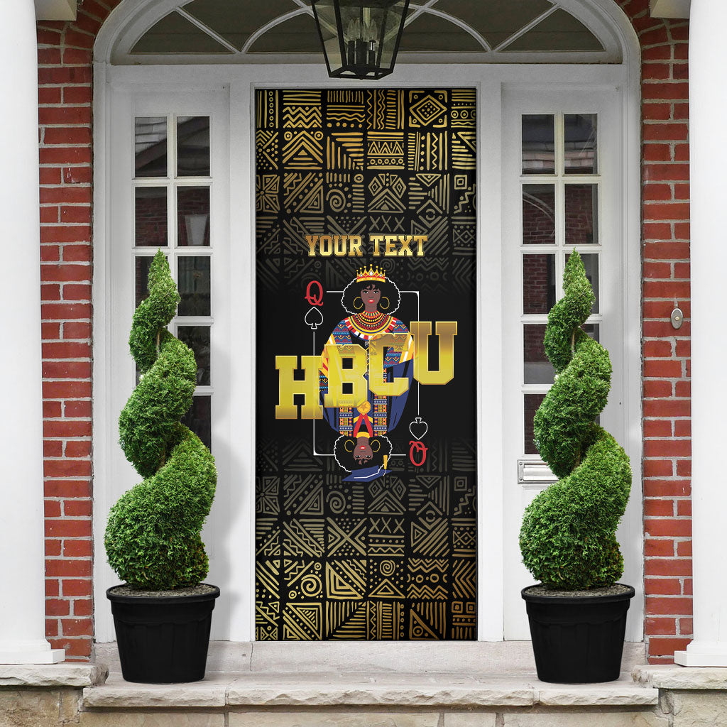 HBCU Grad Personalized Queen Poker Card Door Cover Golden Pattern