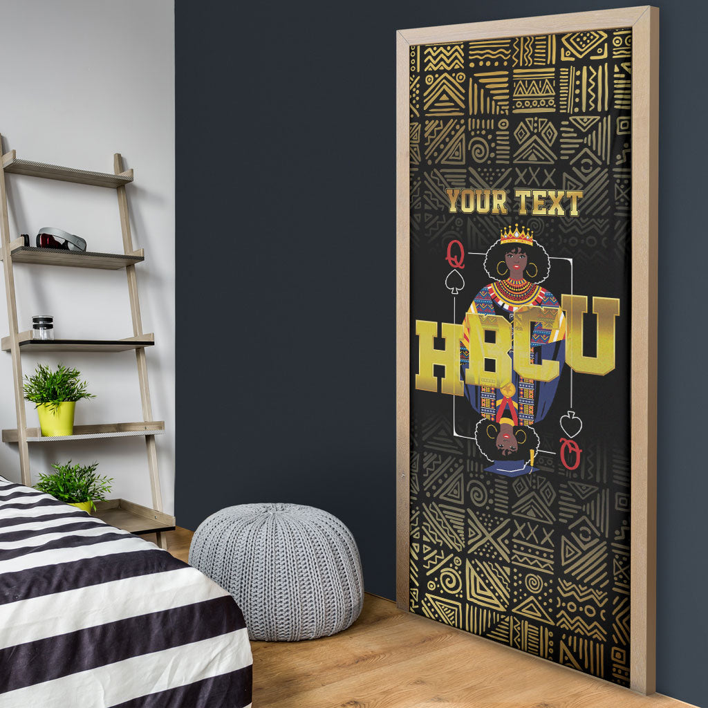 HBCU Grad Personalized Queen Poker Card Door Cover Golden Pattern