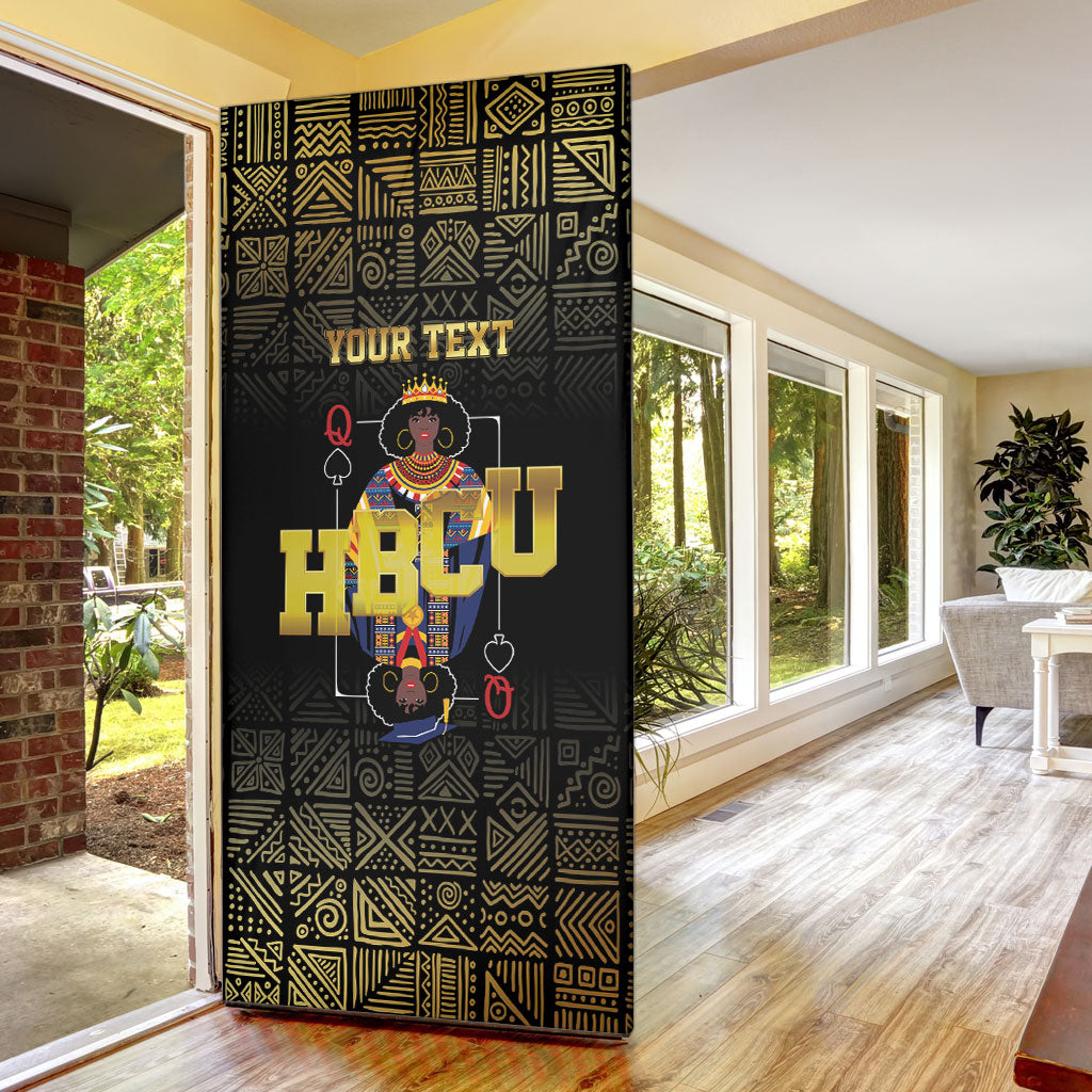 HBCU Grad Personalized Queen Poker Card Door Cover Golden Pattern