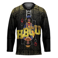 HBCU Grad Personalized Queen Poker Card Hockey Jersey Golden Pattern
