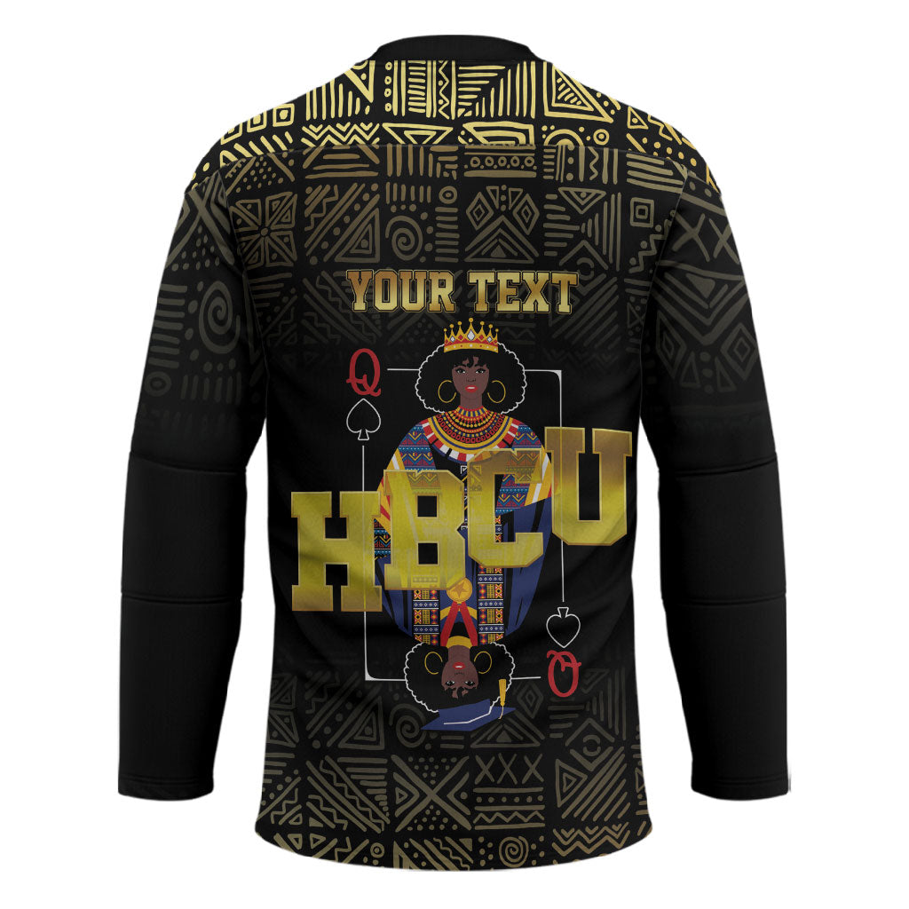 HBCU Grad Personalized Queen Poker Card Hockey Jersey Golden Pattern