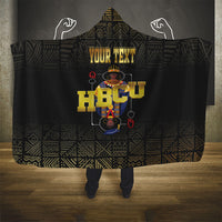 HBCU Grad Personalized Queen Poker Card Hooded Blanket Golden Pattern