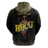 HBCU Grad Personalized Queen Poker Card Hoodie Golden Pattern