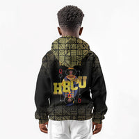HBCU Grad Personalized Queen Poker Card Kid Hoodie Golden Pattern