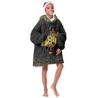 HBCU Grad Personalized Queen Poker Card Kid Wearable Blanket Hoodie Golden Pattern