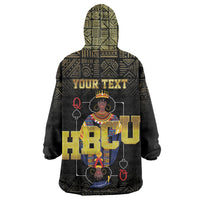 HBCU Grad Personalized Queen Poker Card Kid Wearable Blanket Hoodie Golden Pattern