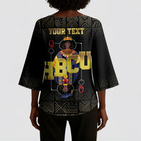 HBCU Grad Personalized Queen Poker Card Kimono Sleeve Blouse Golden Pattern
