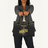 HBCU Grad Personalized Queen Poker Card Leather Bag Golden Pattern