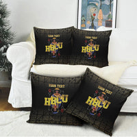 HBCU Grad Personalized Queen Poker Card Pillow Cover Golden Pattern