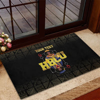HBCU Grad Personalized Queen Poker Card Rubber Doormat Golden Pattern