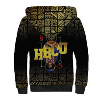 HBCU Grad Personalized Queen Poker Card Sherpa Hoodie Golden Pattern