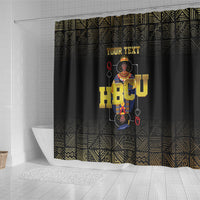 HBCU Grad Personalized Queen Poker Card Shower Curtain Golden Pattern