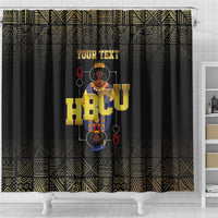HBCU Grad Personalized Queen Poker Card Shower Curtain Golden Pattern