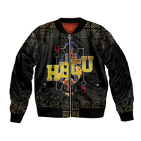 HBCU Grad Personalized Queen Poker Card Sleeve Zip Bomber Jacket Golden Pattern