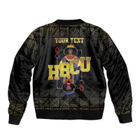 HBCU Grad Personalized Queen Poker Card Sleeve Zip Bomber Jacket Golden Pattern