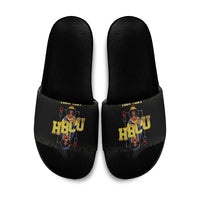HBCU Grad Personalized Queen Poker Card Slide Sandals Golden Pattern