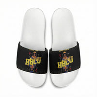 HBCU Grad Personalized Queen Poker Card Slide Sandals Golden Pattern