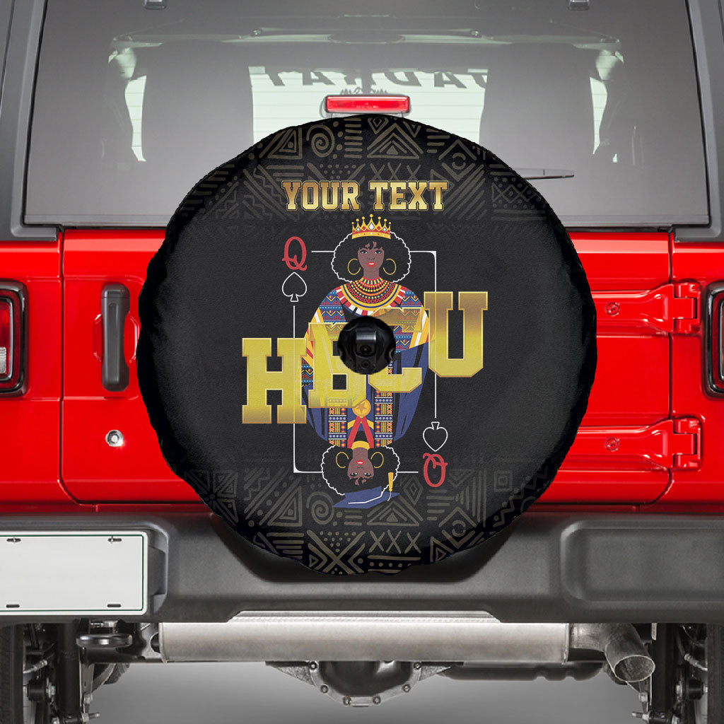 HBCU Grad Personalized Queen Poker Card Spare Tire Cover Golden Pattern