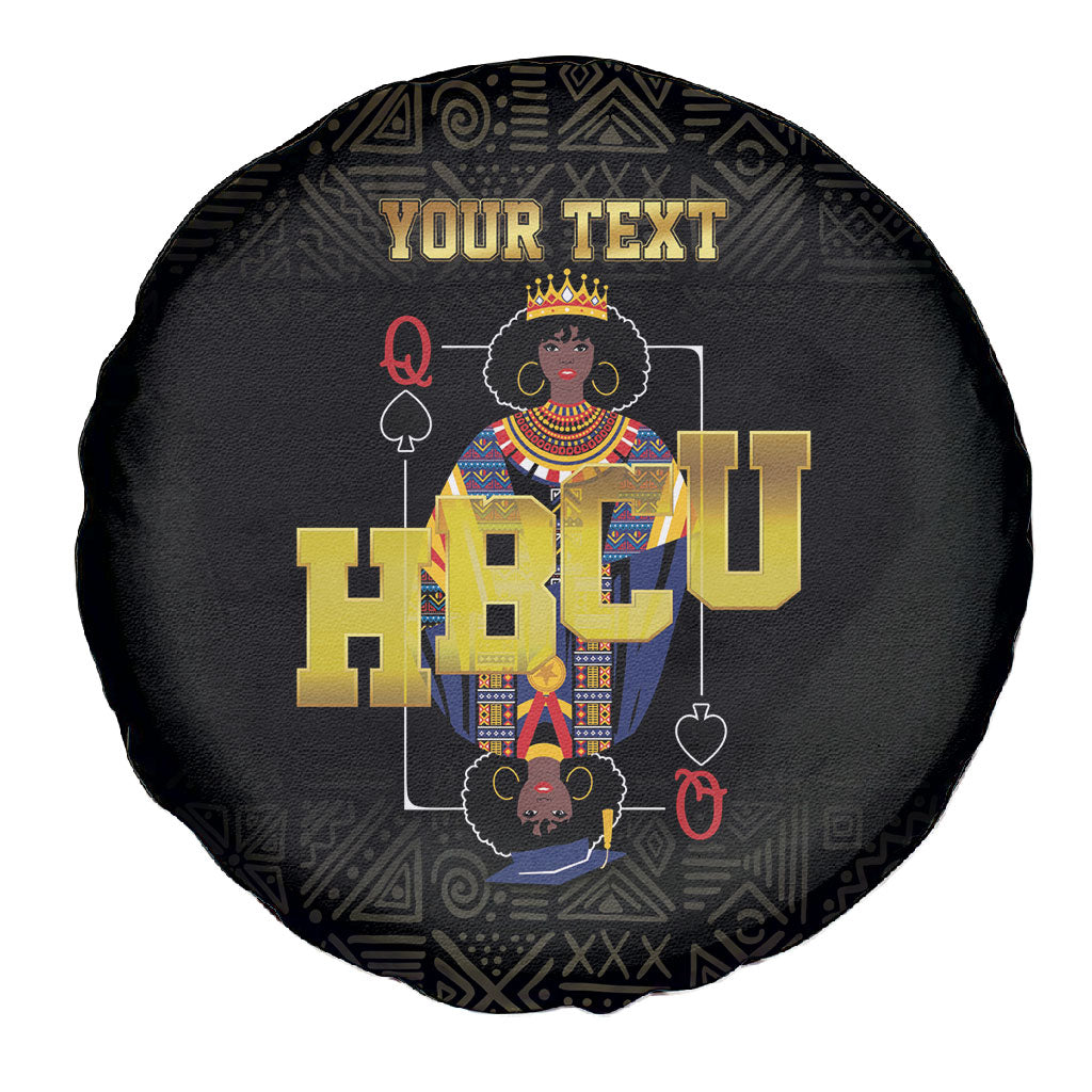 HBCU Grad Personalized Queen Poker Card Spare Tire Cover Golden Pattern