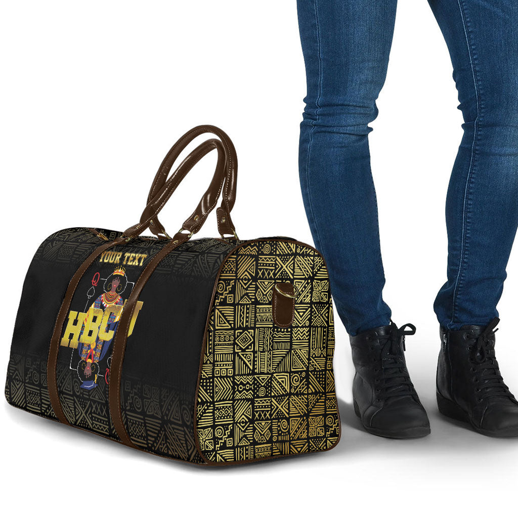 HBCU Grad Personalized Queen Poker Card Travel Bag Golden Pattern