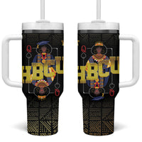 HBCU Grad Personalized Queen Poker Card Tumbler With Handle Golden Pattern