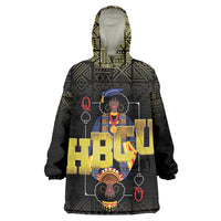 HBCU Grad Personalized Queen Poker Card Wearable Blanket Hoodie Golden Pattern
