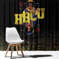 HBCU Grad Personalized Queen Poker Card Window Curtain Golden Pattern