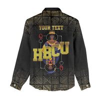 HBCU Grad Personalized Queen Poker Card Women Casual Shirt Golden Pattern