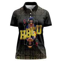 HBCU Grad Personalized Queen Poker Card Women Polo Shirt Golden Pattern