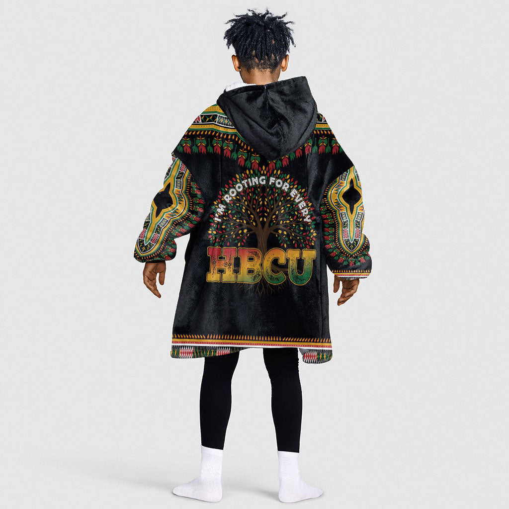 I'm Rooting For Every HBCU Dashiki Style Kid Wearable Blanket Hoodie