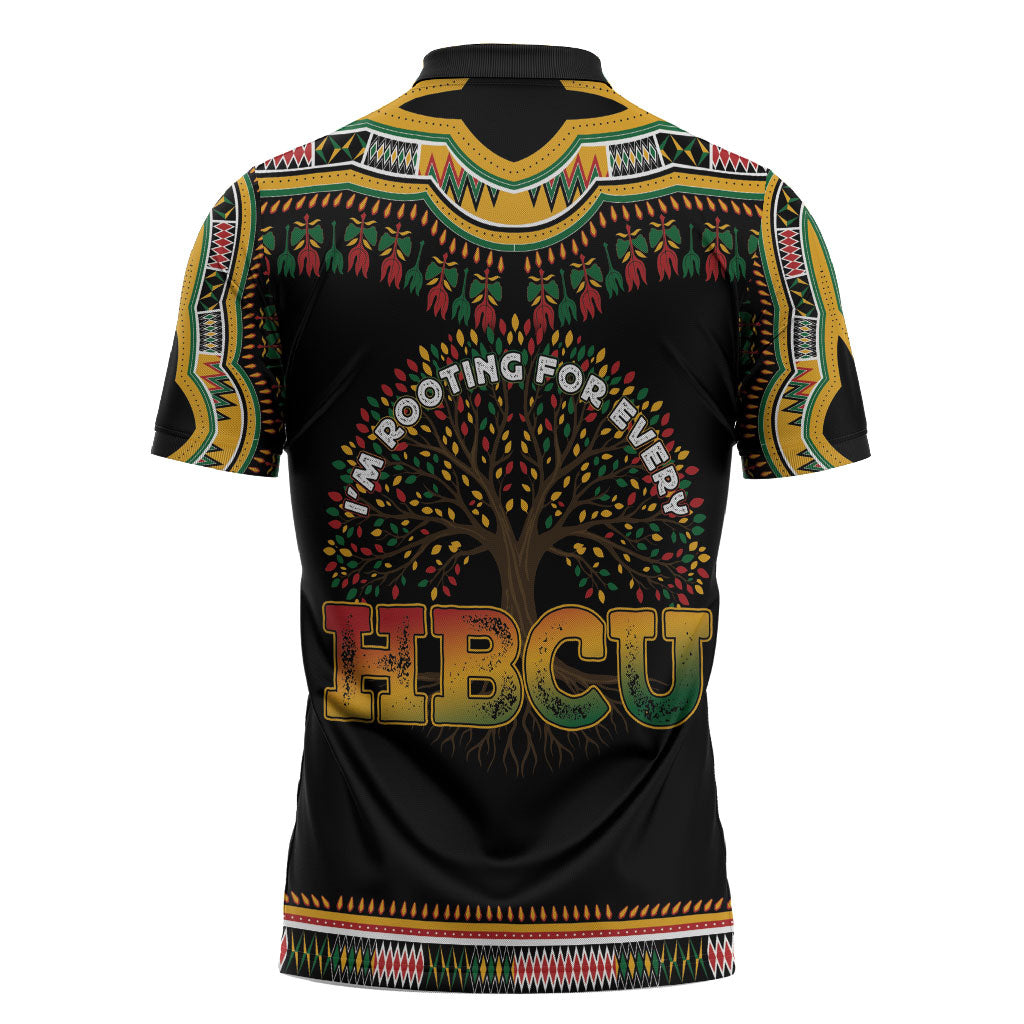 I'm Rooting For Every HBCU Dashiki Style Zipper Polo Shirt