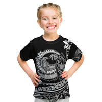 Polynesian Plumeria Kid T Shirt Ride The Waves - Black - Wonder Print Shop